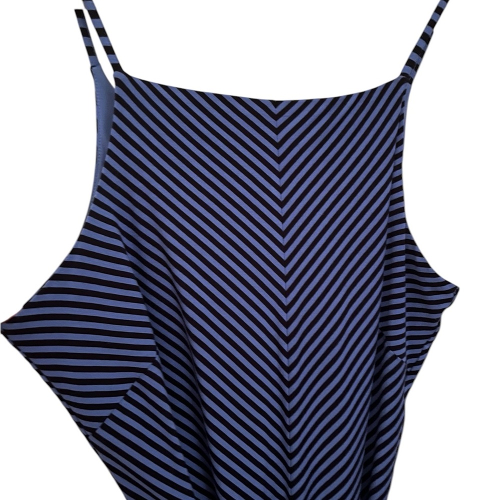 Ann Taylor•Tie Waist Striped Lined Midi Dress